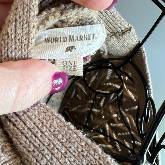 World Market Tan Cream Textured Cardigan Sweater - Picture 6 of 10